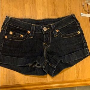 True Religion Allie Denim Shorts Size 25